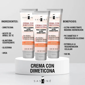 SASHINE CREMA HUMECTANTE DIMETICONA PIE DIABETICO 100ml