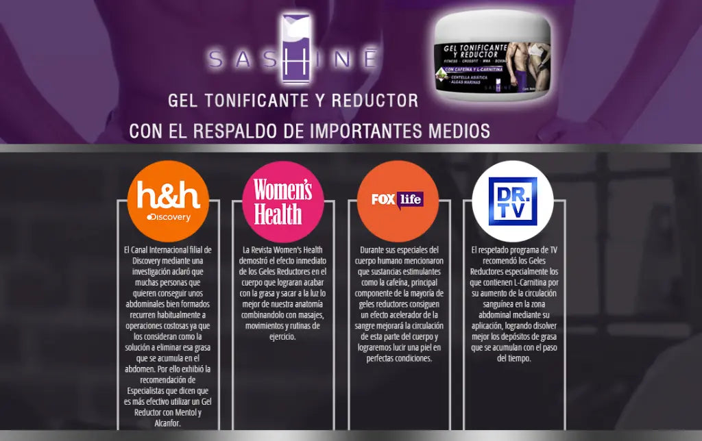 SASHINE GEL TONIFICANTE Y REDUCTOR 240g